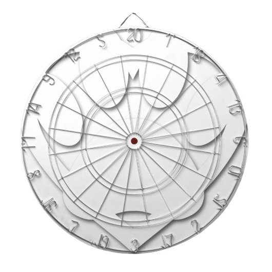 紙カットドッグポー及びハート形状 ダーツボード (正面)