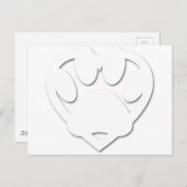 紙カットドッグポー及びハート形状 ポストカード (正面/裏面)