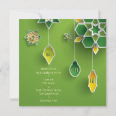 紙カットラマダン三日月とランタン 招待状 (裏面)