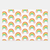 紙カットレインボーとピンクの雲 ラッピングペーパーシート (正面2)