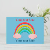 紙カットレインボーとピンクの雲 招待状 (スタンド正面)