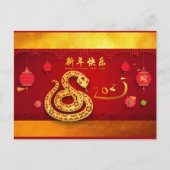 紙カット中国のスネーク年スタイル提灯HPtC インビテーションポストカード (正面)