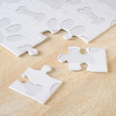 紙カット犬の手と骨のパターン ジグソーパズル (側面)