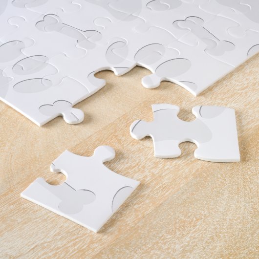 紙カット犬の手と骨のパターン ジグソーパズル (側面)