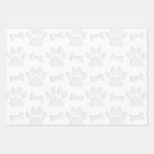 紙カット犬の手と骨 ラッピングペーパーシート (正面3)