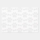 紙カット犬の手と骨 ラッピングペーパーシート (正面)