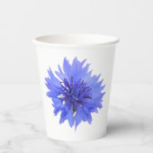 紙カップと青いコーンフラワー 紙コップ (正面)