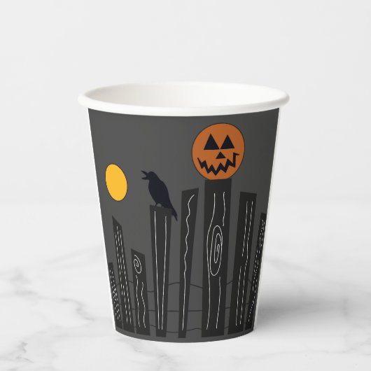 紙カップのハロウィーンシーン 紙コップ (正面)