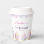 紙カップの誕生日おいしいアイスクリーム。 紙コップ (正面)