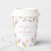 紙カップの誕生日おいしいアイスクリーム。 紙コップ (裏面)