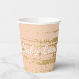 紙カップクラシック「金ゴールド/ピンク」 8 oz. 紙コップ