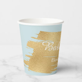 紙カップクラシック「金ゴールド/青」 8 oz. 紙コップ