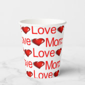 紙カップハッピーバレンタインデー赤いハートラブママ 紙コップ (裏面)