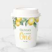 紙カップレモン柑橘類1歳の誕生日。 紙コップ (正面)