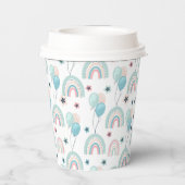 紙カップ可愛いテディベアと1歳の誕生日。 紙コップ (裏面)