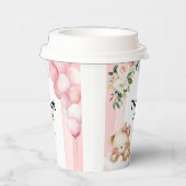 紙カップ赤ちゃんシャワーありがとうピンクガールベア 紙コップ (右)