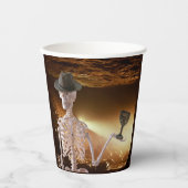 紙カップ、「インディ」ボーンハロウィーンスケルトン 紙コップ (正面)