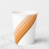 紙カップ – オレンジ色の斜線の斜ストライプ方 紙コップ (裏面)