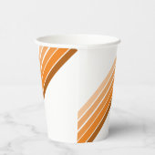 紙カップ – オレンジ色の斜線の斜ストライプ方 紙コップ (右)