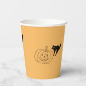 紙カップ – カボチャと黒猫 紙コップ (裏面)
