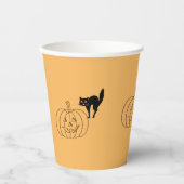 紙カップ – カボチャと黒猫 紙コップ (正面)