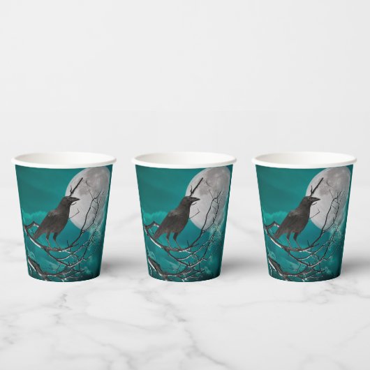 紙カップ、グリーンのカラス 紙コップ (複数)