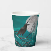 紙カップ、グリーンのカラス 紙コップ (正面)