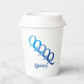 紙カップ – シェーディングイニシャル、ブルースの名前 紙コップ (裏面)