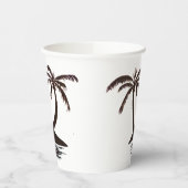 紙カップ – トロピカルアイランドのシルエット 紙コップ (左)