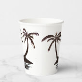 紙カップ – トロピカルアイランドのシルエット 紙コップ (右)