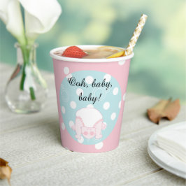 紙カップ「ピンク/ブルーベビー」 8 oz. 紙コップ
