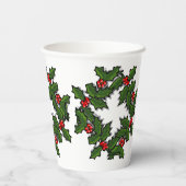 紙カップ – ホリーリースと離れベリーの 紙コップ (裏面)