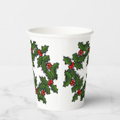 紙カップ – ホリーリースと離れベリーの 紙コップ (右)