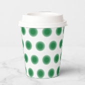 紙カップ – 拡散エッジ付き緑のドット 紙コップ (裏面)