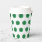 紙カップ – 拡散エッジ付き緑のドット 紙コップ (正面)