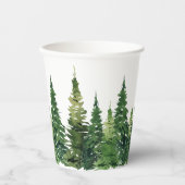 紙カップ – 水彩フォレスト 紙コップ (正面)