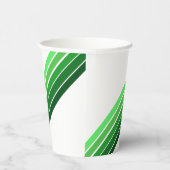 紙カップ – 緑の対角ストライプ材 紙コップ (右)