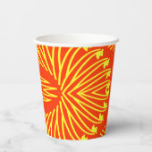 紙カップ、赤鮮やかと黄色のクラシックデザイン 紙コップ (裏面)