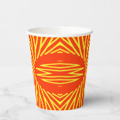 紙カップ、赤鮮やかと黄色のクラシックデザイン 紙コップ (左)