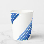 紙カップ – 青の斜線の斜ストライプめ 紙コップ (左)