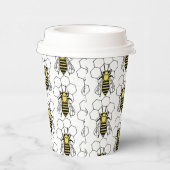 紙カップ – 黄色と黒のミツバチ 紙コップ (右)
