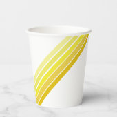 紙カップ – 黄色対角線の色ストライプ色 紙コップ (裏面)