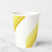 紙カップ – 黄色対角線の色ストライプ色 紙コップ (右)