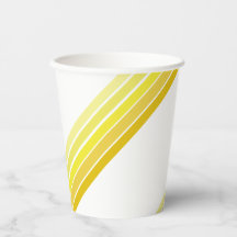 紙カップ – 黄色対角線の色ストライプ色