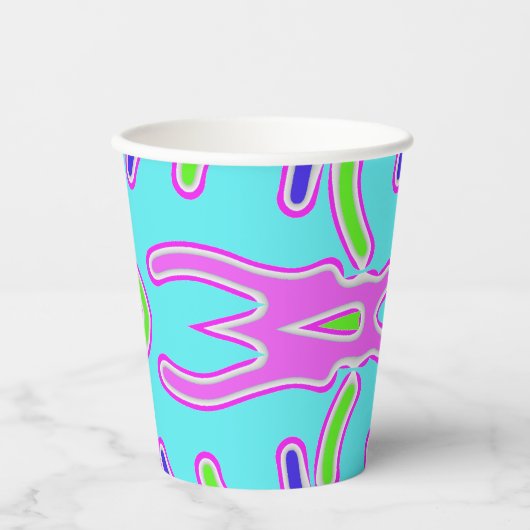 紙カップ、A鮮やかカラフルクラシックデザイン 紙コップ (正面)