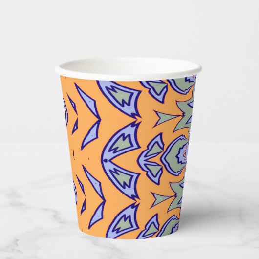 紙カップ、A鮮やかカラフルクラシックデザインPap 紙コップ (正面)