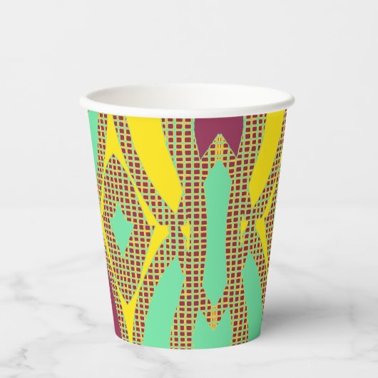 紙カップ、A鮮やかカラフルクラシックデザインPap 紙コップ (正面)
