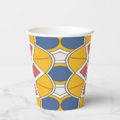 紙カップ、A鮮やかカラフルクラシックデザインPape 紙コップ (裏面)