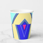 紙カップ、A鮮やかカラフルクラシックデザインPape 紙コップ (裏面)