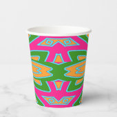 紙カップ、A鮮やかカラフルクラシックデザインPape 紙コップ (裏面)